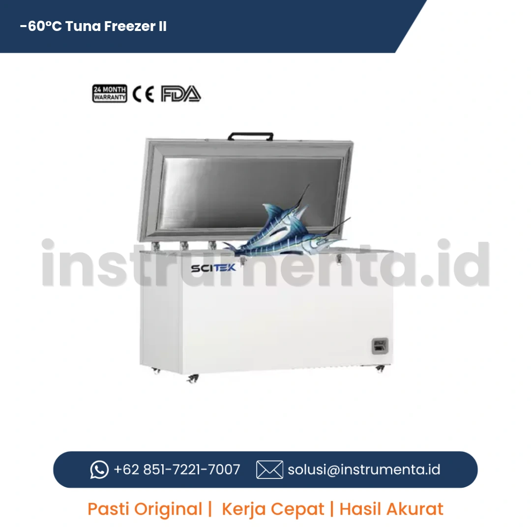 Chest Freezer Scitek -60 Derajat Celcius Tuna Freezer II Lemari Pembeku Suhu Ultra Rendah untuk Ikan dan Sampel Medis